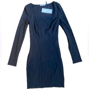 Helmut Lang NWT Black Bodycon Long Sleeve Cut Out Mini  dress Medium